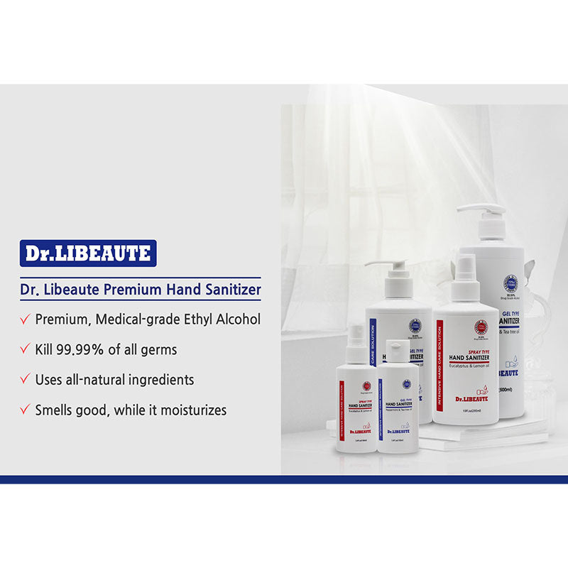 Dr. Libeaute Premium Hand Sanitizer Spray type, 3.4oz (100ml) 75% Medical Grade Alcohol, Instantly Sanitizing,  Safe & Effective