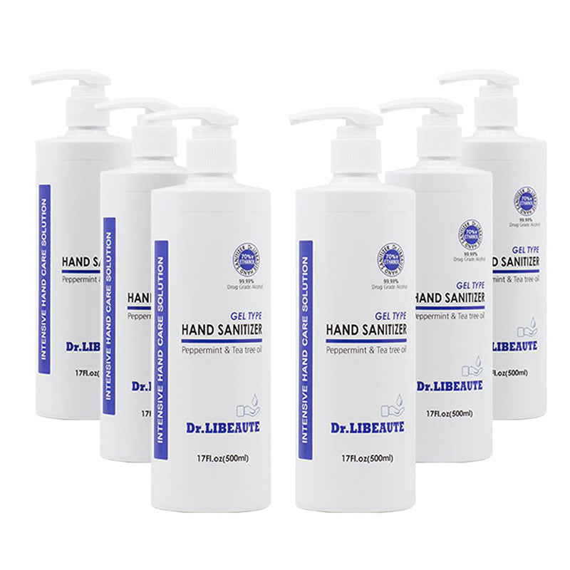 Dr. Libeaute Premium Hand Sanitizer 2 Packs  Gel type Pump,  17oz (500ml) 70% Medical Grade Alcohol, Safe & Effective