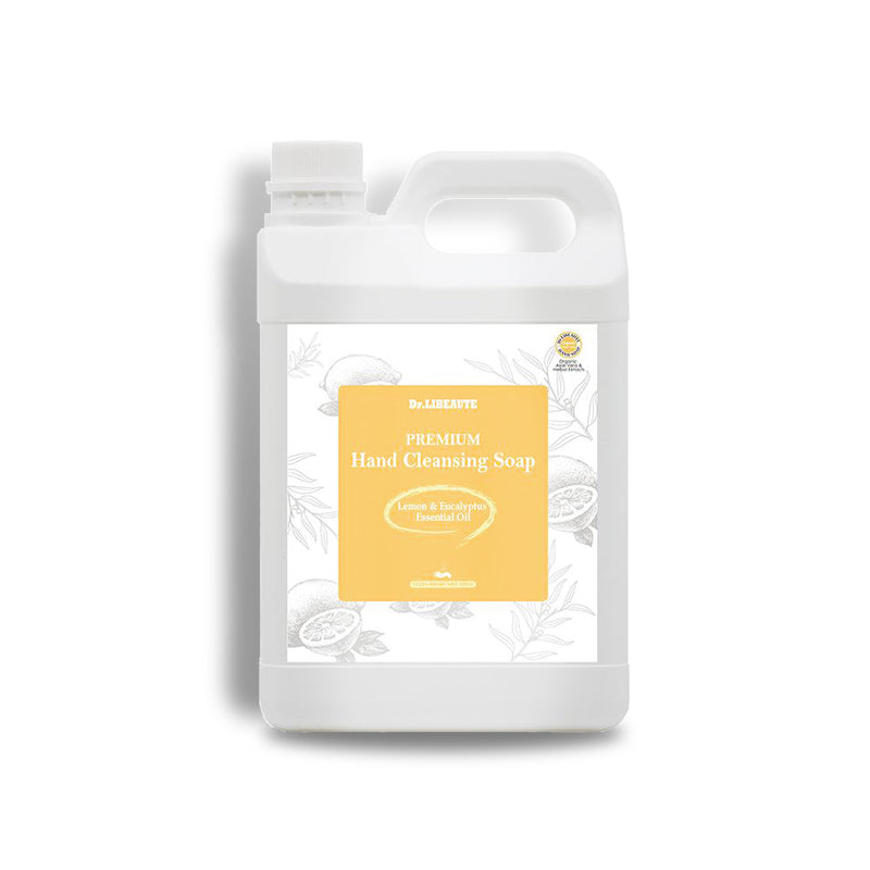 Dr. Libeaute Premium Hand Cleansing Liquid Soap, Eucalyptus & Lemon Natural Essential Oils, 64 Fl oz Refill
